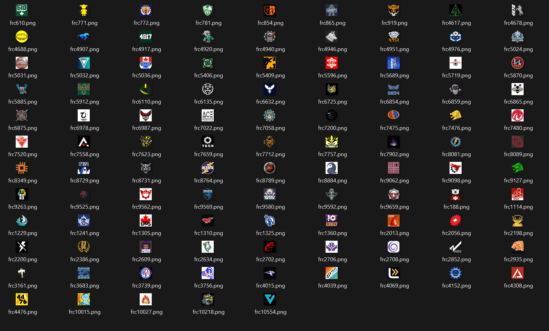 Screenshot of the FRC Team Icon Downloader web application