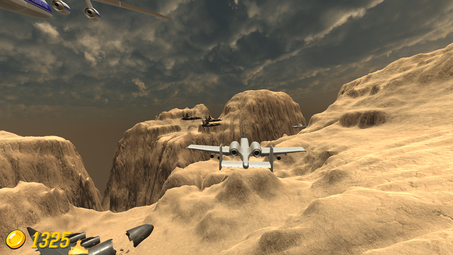 Screenshot of the Lightning Air Combat game application
